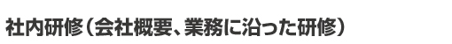 社内研修（会社概要、業務に沿った研修）